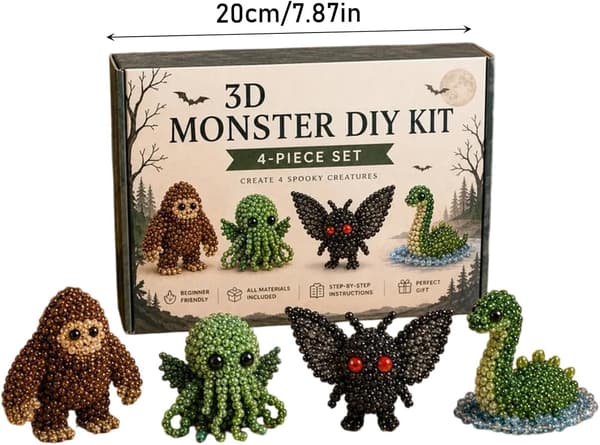 4 st djurpärlor DIY Tiny 3D pärlkit djur DIY kit designer pärlor och hantverk med instruktioner (4 st-D) 4Pcs-D