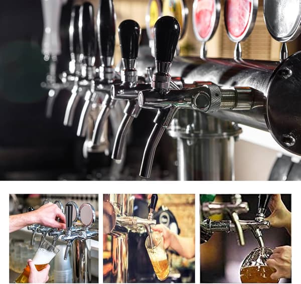 Justerbar ølhane med kuglelås - Afbryder for væsker - til hjemmebrygning...