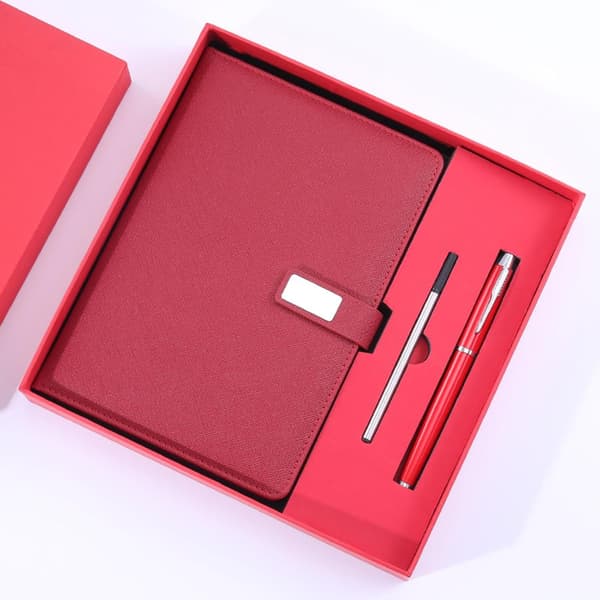 A5 Mødenotesbog High-End Business Kontor Notesbog Gaveæske Sæt-A5 Grøn (Notesbog+Pen+Refill) A5 - Red Business Gift Box