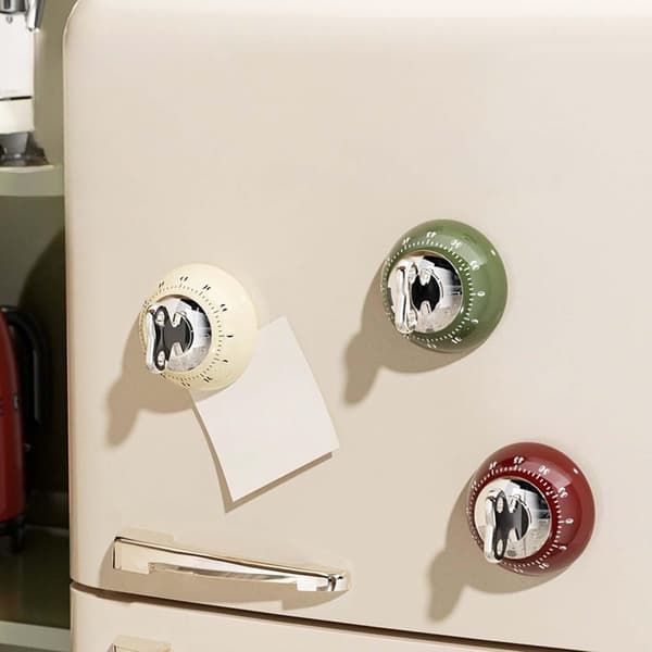 Retro Köksklocka - 60-Minuters Mekanisk Magnetisk Timer med Hörbart Alarm, Visuell Nedräkning för Matlagning, Kontor & Studier (Grön)