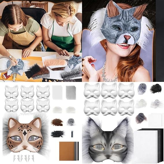 DIY Katte Maske med Tilbehør - Håndværkssæt med tilbehør