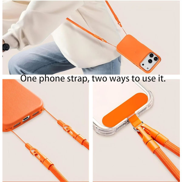 För iPhone 17 Pro Max Justerbar Crossbody Halsrem