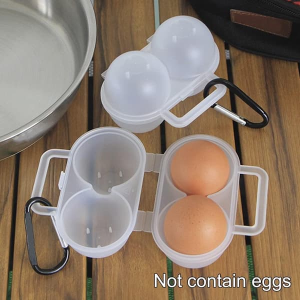 Äggförvaring 2-pack 2-fack med D-spänne, Praktisk äggförvaring - Bärbar, PP-material, för picknick och simning
