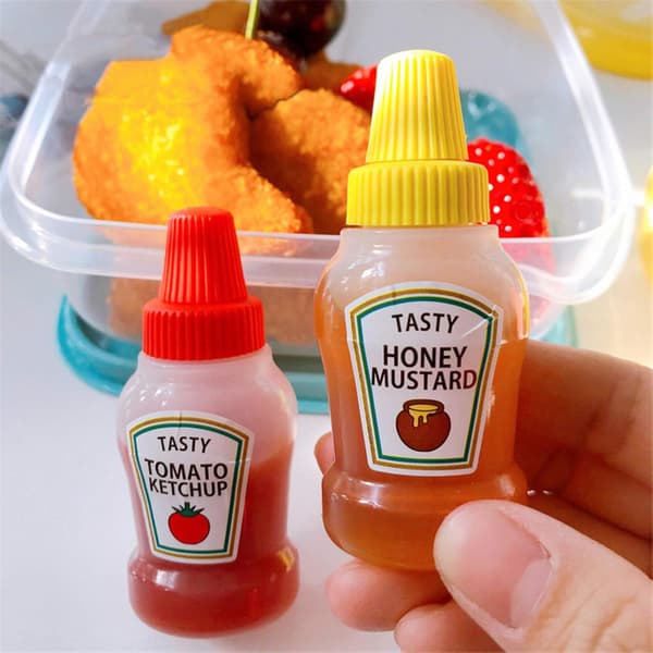 4st 25ml Mini Tomatketchupflaska Bärbar Sås Salladsdressing Transparent