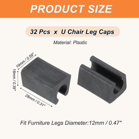 Rektangulära och fyrkantiga stolsbensskydd – set om 32 stolsbensskydd – 11 mm tjocka stolsbensskydd – rektangulära stolsbensskydd – 2,8 x 1,8 cm