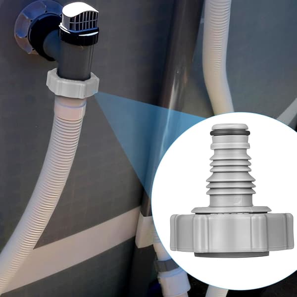 2 stk. poolslangeadapter vakuumslangeforbindelse kompatibel med Bestway P6h1419 grå Ø32mm poolrør