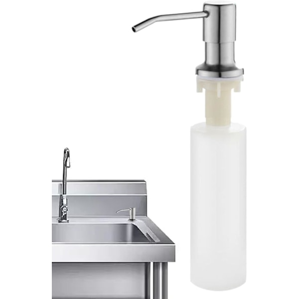 304 rustfrit stål sæbedispenser vask push-type opvaskemiddel dispenser 350ML udskiftelig flaske