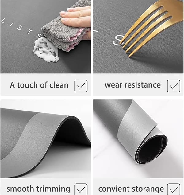 Trötthetsdämpande golvmatta, stor grå dämpad ståmatta för kök, kontor, badrum, ergonomisk komfortdesign