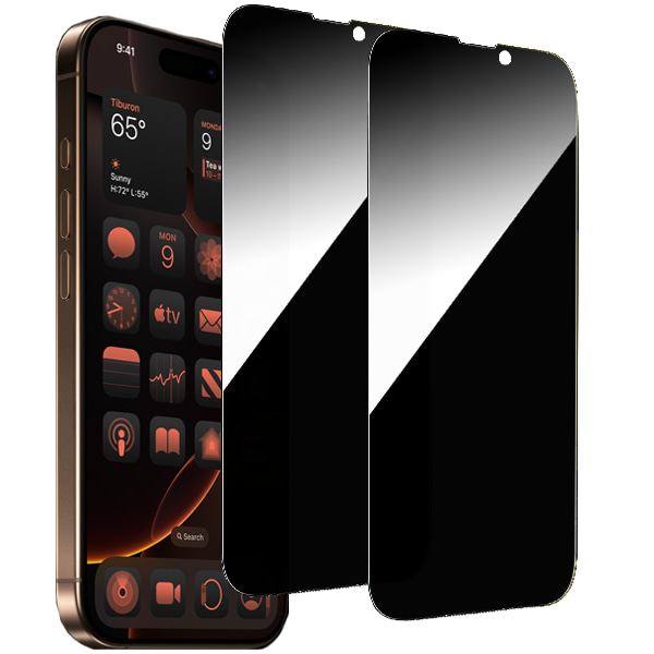 2-Pack iPhone 16 Plus Privacy / Sekretessskärmskydd - Härdat Glas, Anti-Spy Privat Skydd