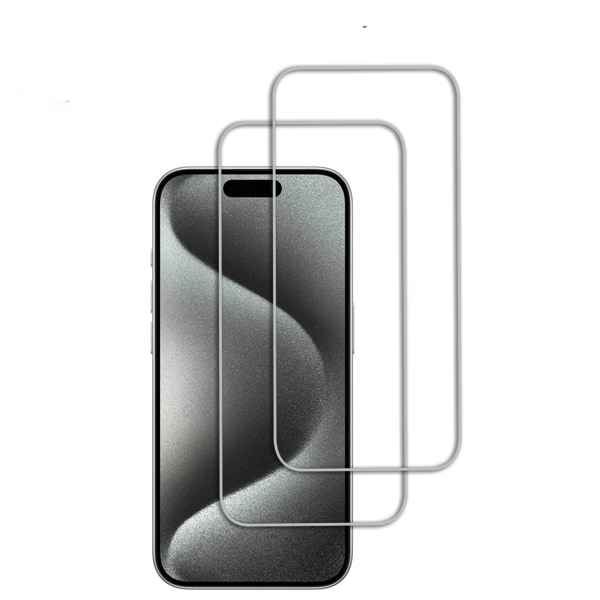 2-Pack - iPhone 15 Pro Max Skärmskydd i Härdat Glas