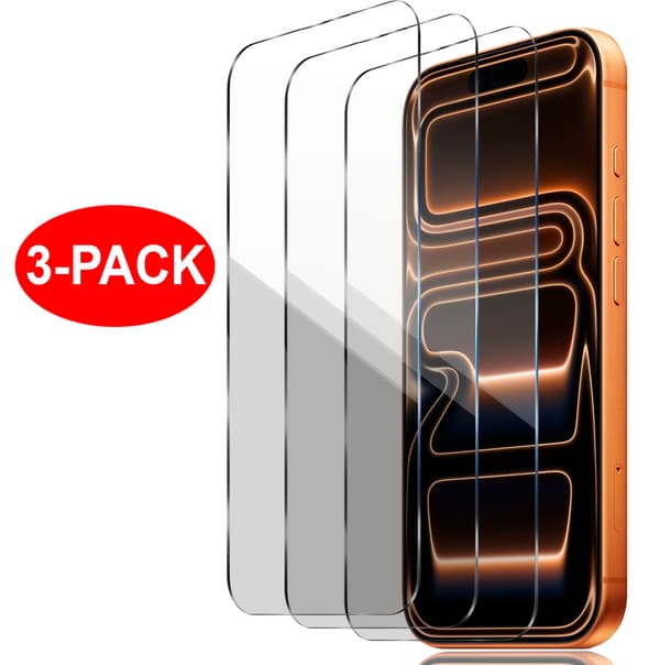 3-Pack - iPhone 17 Pro - Härdat Glas Skärmskydd Transparent