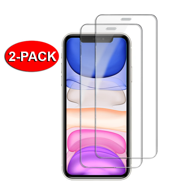 2-Pack - iPhone 11 / XR Härdat Glas Skärmskydd