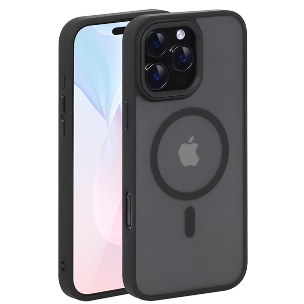 iPhone 15 Plus Matt Svart Magsafe Skal - Slittåligt och Stöd för Trådlös Laddning