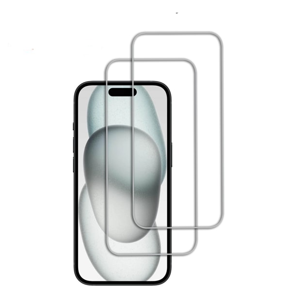 2-Pack - iPhone 15 Plus skjermbeskytter i herdet glass
