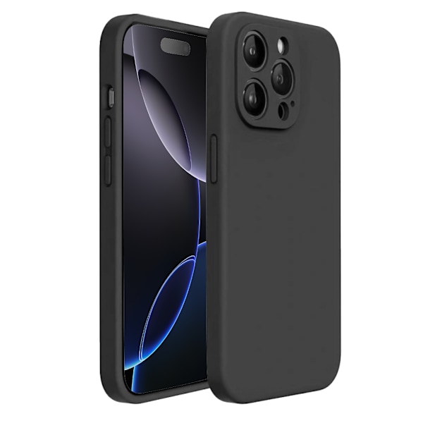 iPhone 16 Pro Matt Svart Skal - Med Kameraskydd