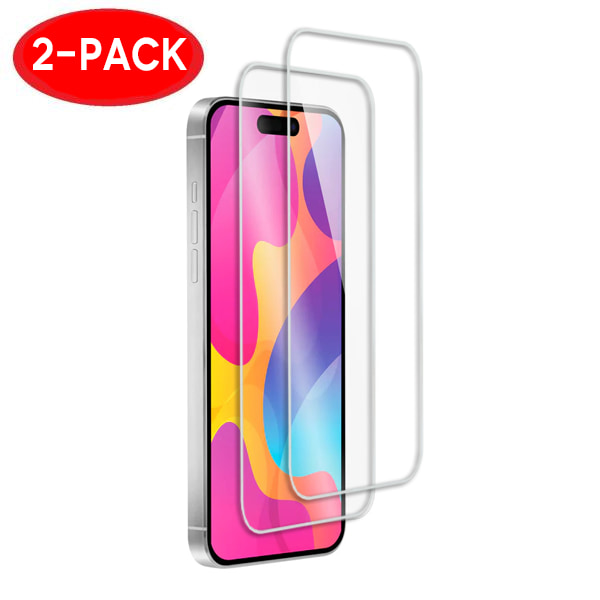 2-Pack - iPhone 15 Skärmskydd i Härdat Glas