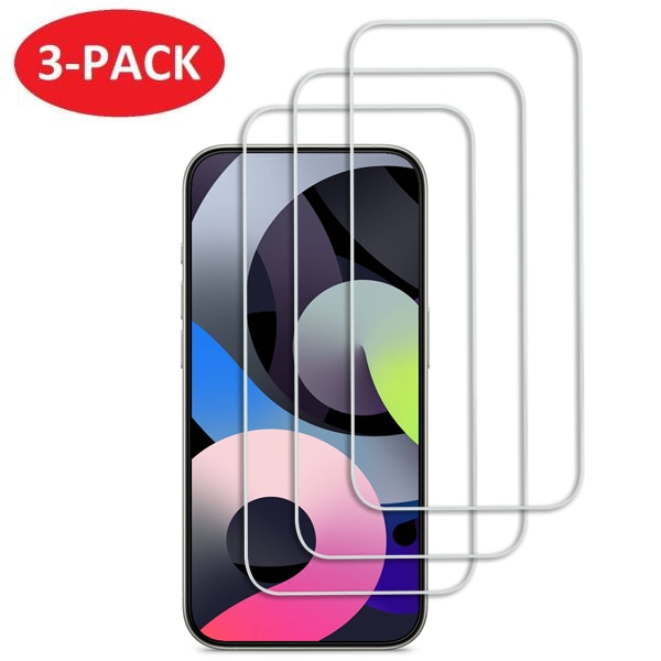 3 stk Herdet glass iPhone 15 Pro Max - Skjermbeskytter Transparent