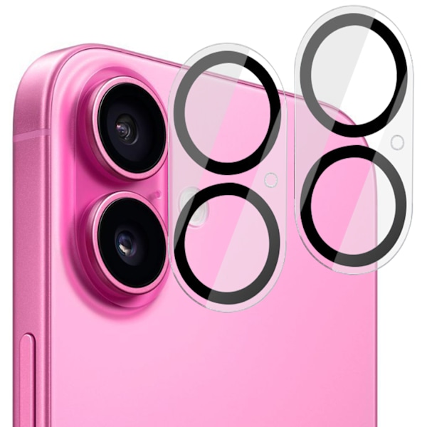 [2-Pack] iPhone 16 Linsskydd av Härdat Glas - Skydd för Kamera, Anti-Reptåligt