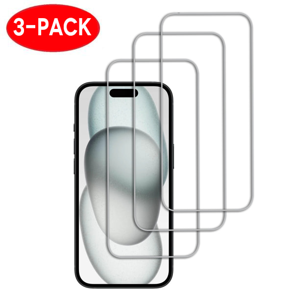 3-Pack - iPhone 15 näytönsuoja karkaistua lasia