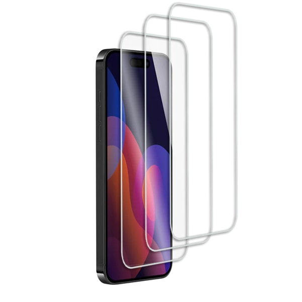 3-Pack - iPhone 15 Pro Skärmskydd i Härdat Glas