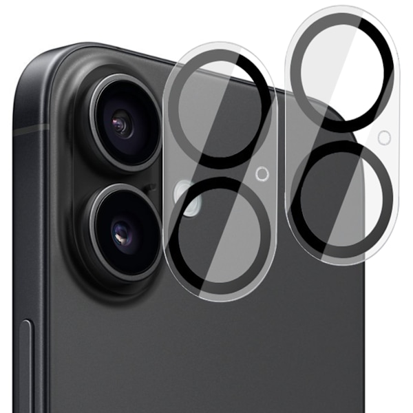 [2-Pack] iPhone 16 Plus Linsskydd av Härdat Glas - Skydd för Kamera, Anti-Reptåligt
