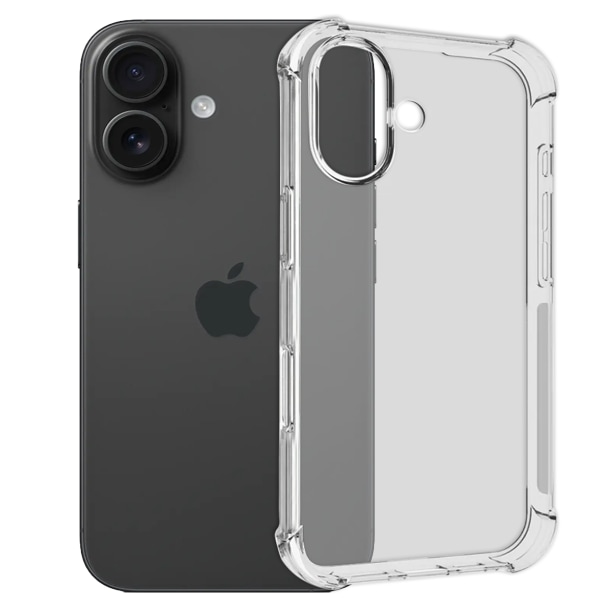 iPhone 16 Plus Skal - Extra Stöttåligt och Slitstarkt Transparent
