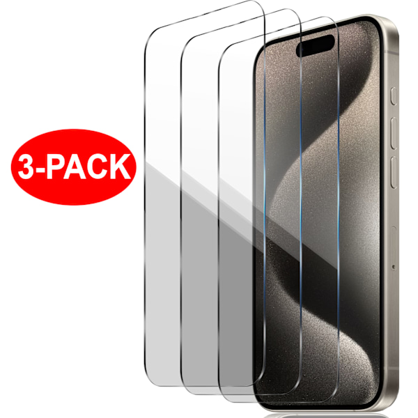 3-Pack - iPhone 15 Plus Skärmskydd i Härdat Glas Transparent iPhone 15 Plus 