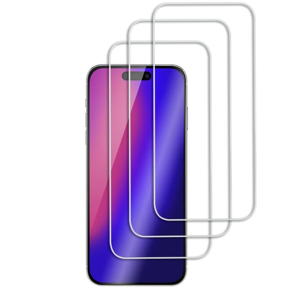 3-Pack - iPhone 15 Pro Max Skärmskydd i Härdat Glas