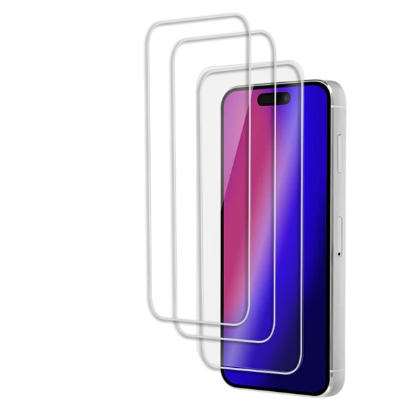 3-Pack - iPhone 15 Plus skjermbeskytter i herdet glass