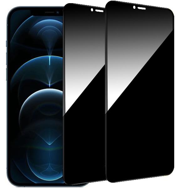 2-Pack iPhone 12 Sekretessskärmskydd - Härdat Glas, Anti-Spy, Privacy Skärmskydd