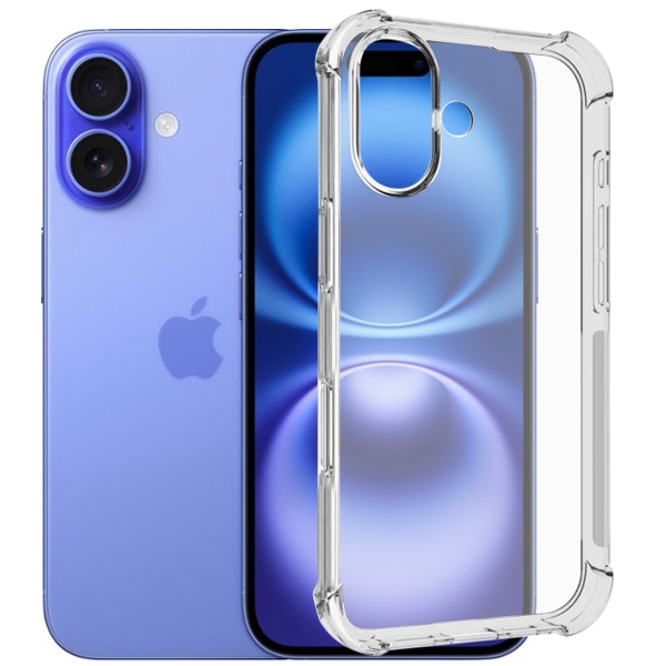 iPhone 16 Plus Skal - Extra Stöttåligt och Slitstarkt Transparent