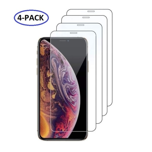 4-Pack iPhone X/Xs / 11 Pro Extra Hårt Transparent Härdat Glas