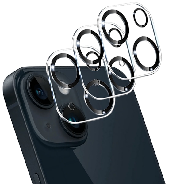 [3-Pack] iPhone 14 Plus Linsskydd av Härdat Glas - Skydd för Kamera, Anti-Reptåligt