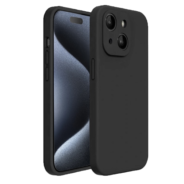 iPhone 15 Plus Skal - Matt Svart med Kameraskydd | Slitstarkt och Stilrent Skydd
