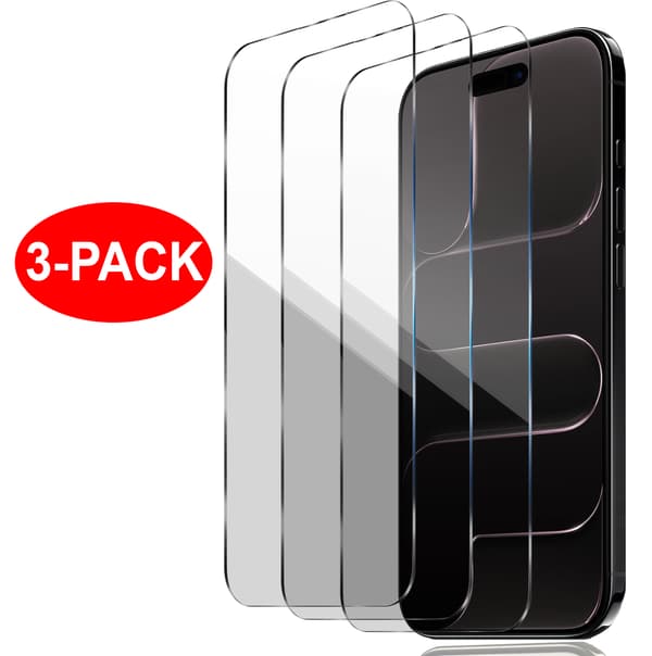 3-Pack - iPhone 17 Pro - Härdat Glas Skärmskydd Transparent