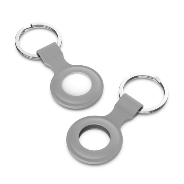 Airtag Skal - 5 Färger med nyckelring Grå