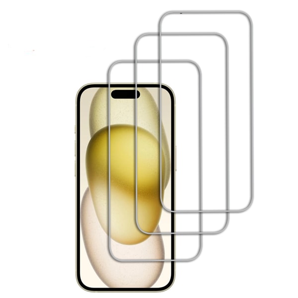 3-Pack - iPhone 15 Skärmskydd i Härdat Glas