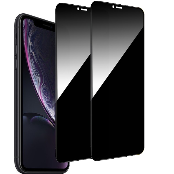 2-Pack iPhone 11 / XR Sekretessskärmskydd - Härdat Glas, Anti-Spy, Privacy Skärmskydd