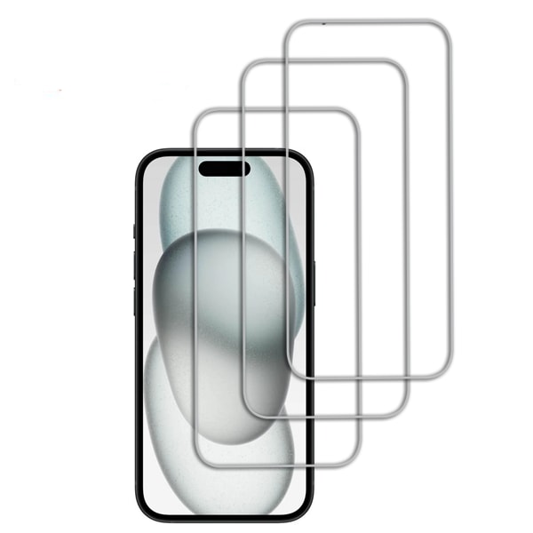 3-Pack - iPhone 15 Plus skærmbeskytter i hærdet glas