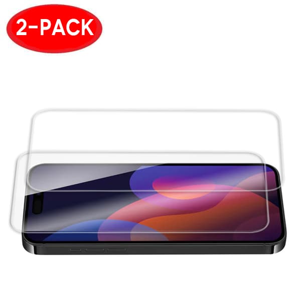 2-Pack - iPhone 15 skjermbeskytter i herdet glass