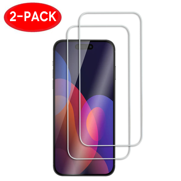 2-Pack - iPhone 15 Pro Max Skärmskydd i Härdat Glas