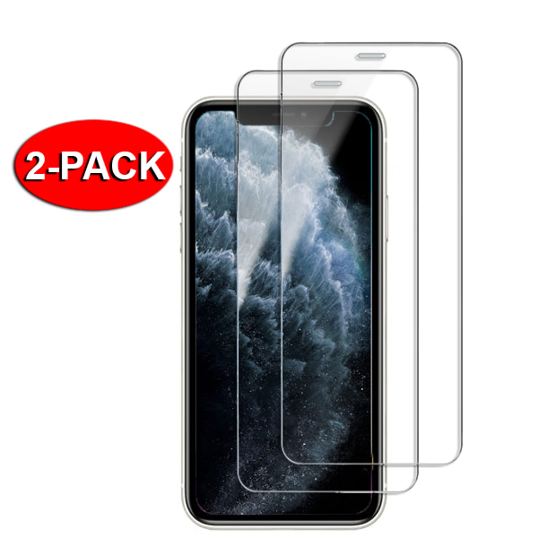 2-PACK - iPhone XR Skärmskydd härdat glas