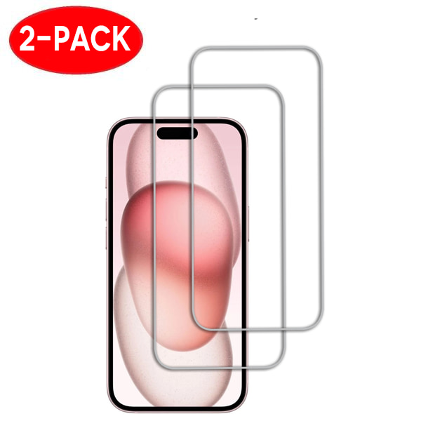 2-Pack - iPhone 15 Pro Skärmskydd i Härdat Glas