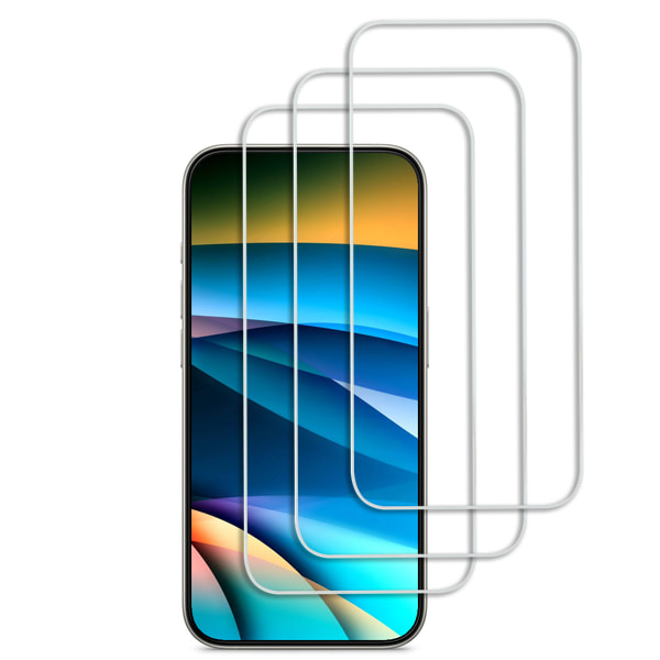 3st Härdat glas iPhone 15 Pro - Skärmskydd Transparent
