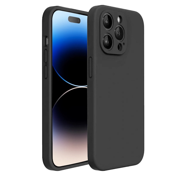 iPhone 14 Pro Matt Svart Skal - Med Kameraskydd