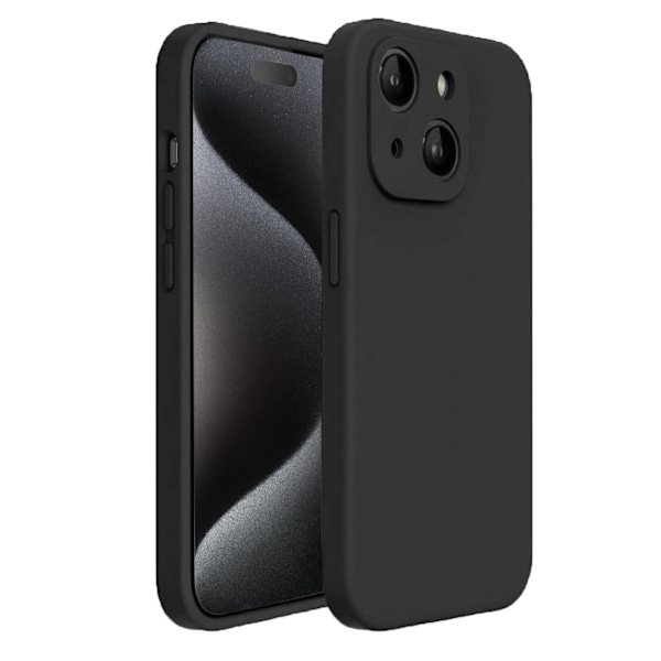 iPhone 15 Plus Skal - Matt Svart med Kameraskydd | Slitstarkt och Stilrent Skydd