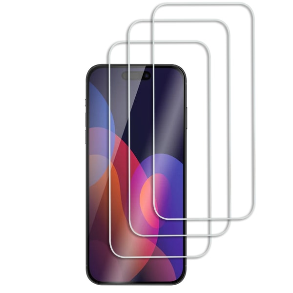 3-Pack - iPhone 15 Pro näytönsuoja karkaistua lasia