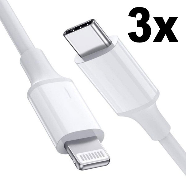 3 - Pack iPhone Oplader USB-C - Kabel / Ledning