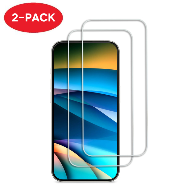 2 stk Herdet glass iPhone 15 - Skjermbeskytter Transparent