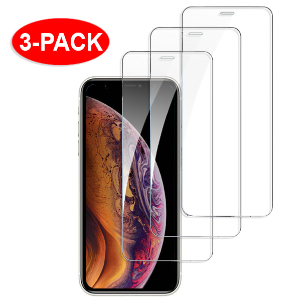 3 kpl Tempered Glass iPhone X/Xs - Näytön suojakalvo Transparent